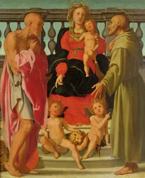 Madonna mit Kind und Engeln und den Heiligen Hieronymus und Franziskus, ca. 1517-18